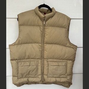 Vintage Goose Down Schott Bros NYC Camel Tan Puffer Vest Men's Large